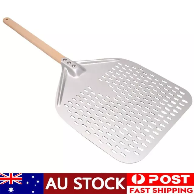 Aluminium Pizza Peel Oven Paddle Shovel Baker Wooden Handle Cooking Tool