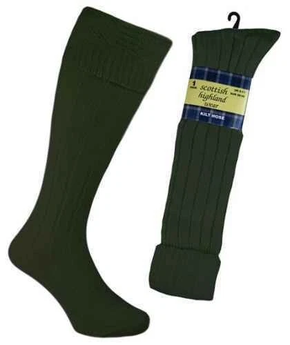 4 paia calze da uomo lana scozzese Highland Wear pantaloni kilt UK taglia: 6-11 cachi