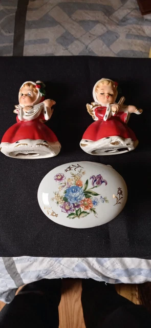 Vintage Napco figurines and trinket box