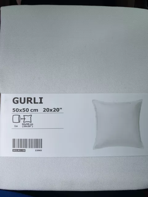 4 IKEA GURLI Cushion Cover 20x20" White Cotton Throw Pillow Covers NEW Four