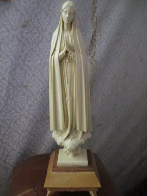 Our Lady of Fatima Portugal Statue Musical Figurine 12" Plastic/Resin