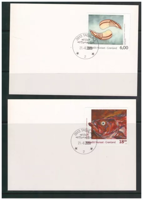 Greenland Gronland Kalaallit Nunaat 2009 Artists Set Of 3 On Cover Fdi Vfu