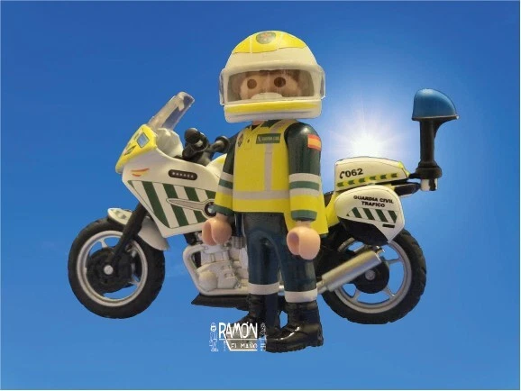 CUSTOM PLAYMOBIL GUARDIA civil tráfico motorista seguridad