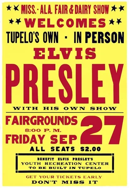 RR02 Vintage Elvis Presley Rock & Roll Concert Advertisement Poster A3/A4