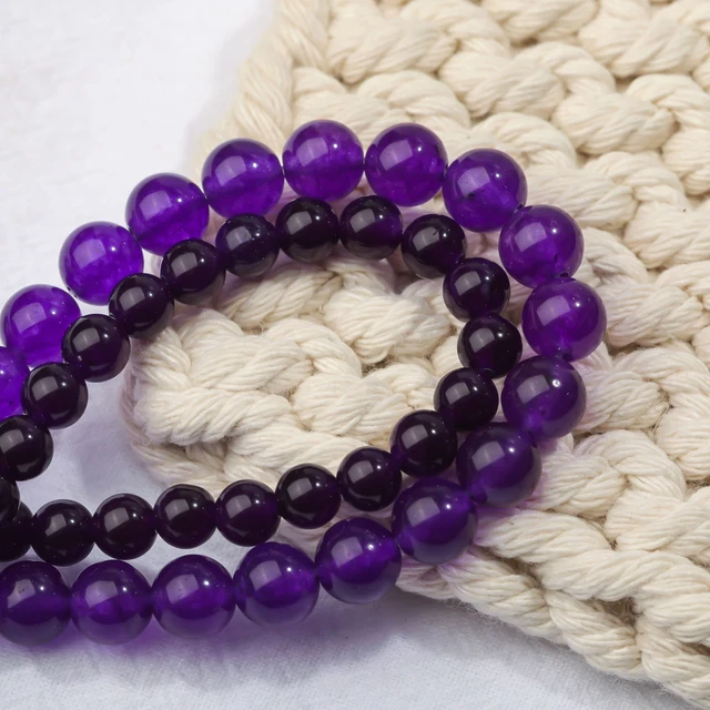 Dark Purple Carnelian Chalcedony Jade Spiritual Gemstone Beads - 6mm
