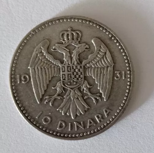 Jugoslawien Königreich 10 Dinara Silber 1931  - Alexander I. 1921-1934