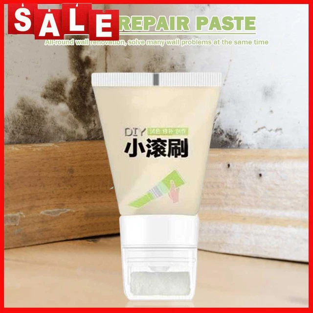 Cepillo enrollable pintura látex crema de reparación de pared inodora para uso doméstico (amarillo)