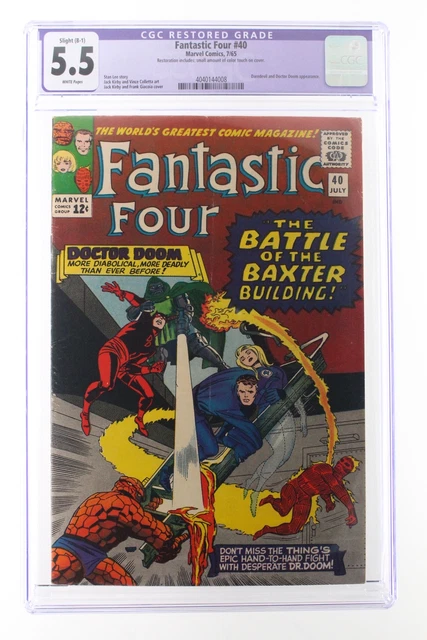 Fantastic Four #40 - Marvel 1965 CGC 5.5 Daredevil and Doctor Doom Appearance.