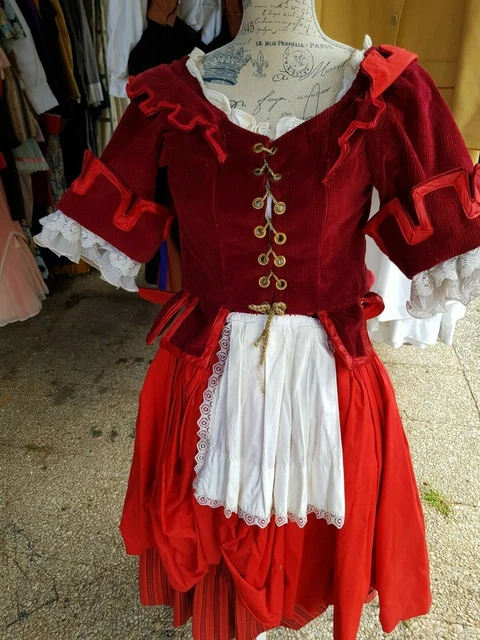 COSTUME DE THÉÂTRE et cinéma très belle robe moyen âge rouge EUR