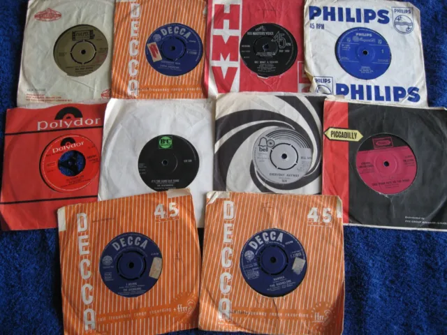 Job Lot Of 10 X  45Rpm Records From The 1960'S/70'S. (Free Postage)