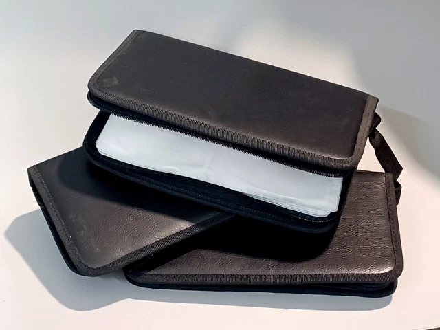 3 CD DVD Case Portable Holders -capacity 40 discs each - Used - Very Good Cond