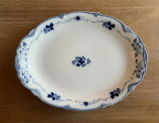 Antique ca. 1891-1914 W. H. GRINDLEY & Co. "Clover"  16" Oval Flow Blue Platter