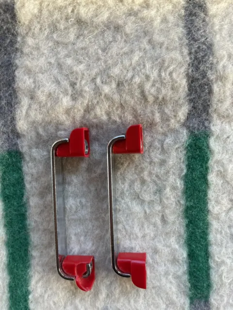 2 Retro Amerock Red Line Chrome Cabinet Handles Drawer Pull MCM Mid Century 3"