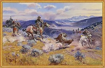 Loops and Swift Horses Charles M. Russell Cowboys Wüste Prärie Jagd B A1 00008