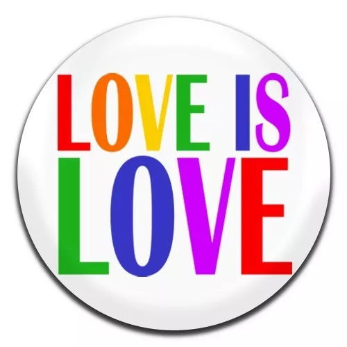 Love Is Love Rainbow LGBTQ+ LGBT Gay 25mm / 1 Inch D Pin Button Badge