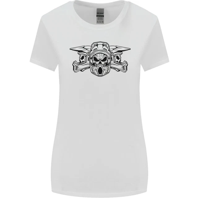 Motocross Skulls Dirt Bike MotoX Motorcycle Womens Wider Cut T-Shirt