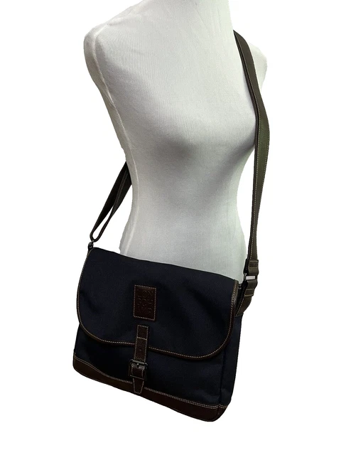 LONGCHAMP Paris Unisex Boxford Messenger Crossbody Bag Canvas / Leather
