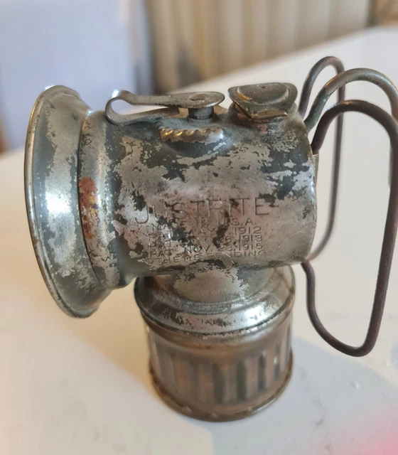 Antique Miners Carbide Justrite Lamp 1912-1915 patern Made in USA.