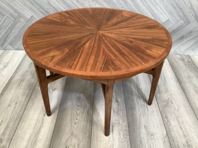 Teak circular starburst coffee table mid century vintage round retro z1030