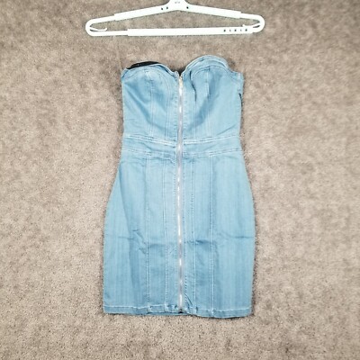 Haute Monde Women Sz M Sleeveless Sweetheart Bust Denim Dress Blue NWT Sexy
