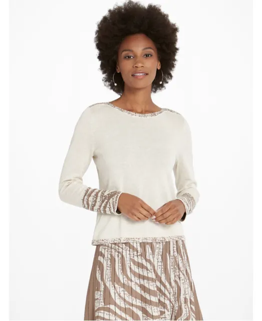 NIC+ZOE Women’s Show Your Stripes Pullover Sweater Petite Plus PP NWT Y0142 $138