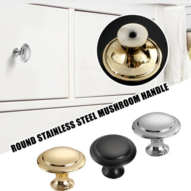 2Pcs Cabinet Door Knobs Black Drawer Knobs Round Furniture Knobs Kitchen B4Z7