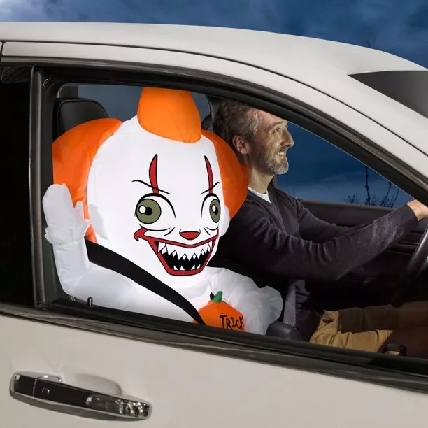Halloween Pennywise coche inflable amigo payaso malvado 3' pasajero se ilumina