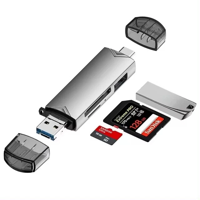 6-in-1 USB 3.0 Kartenleser Für SD, Micro SD, CF, TF, MS, M2 Karten - Kompakt & Schnell