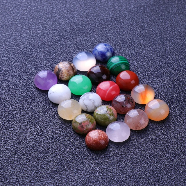 20 Pcs DIY Time Stone Supplies Gemstone Glass Cabochons Charm Crafts