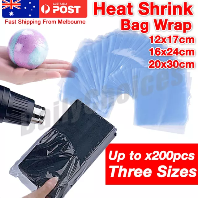 Heat Shrink Bag Wrap Film PVC Shrinkable Packaging Seal Gift Crafts Soap 100 200