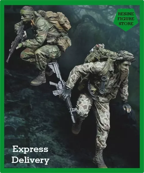 1/35 Resin Figure Kit 2pcs US Soldiers on Reconnaissance Vietnam War Unpainted
