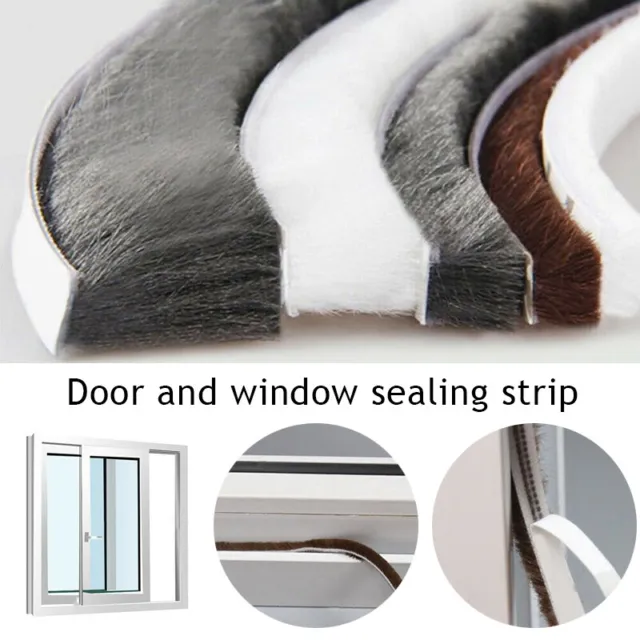 10M Draught Excluder Brush Strip Self-Adhesive Casement Door Window Seal Tapes