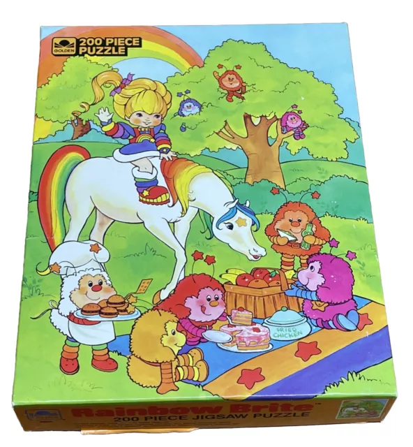 Vtg 1983 Rainbow Brite Puzzle 200 Piece Jigsaw 14 x 18” RARE Picnic Scene Retro