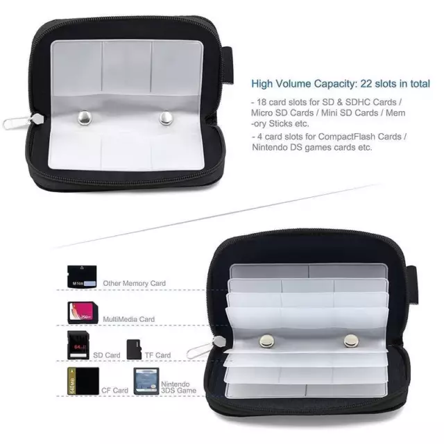 SDHC MMC CF Micro SD Memory SIM Card Storage Carrying Case Bag Holder Wallet AU 3