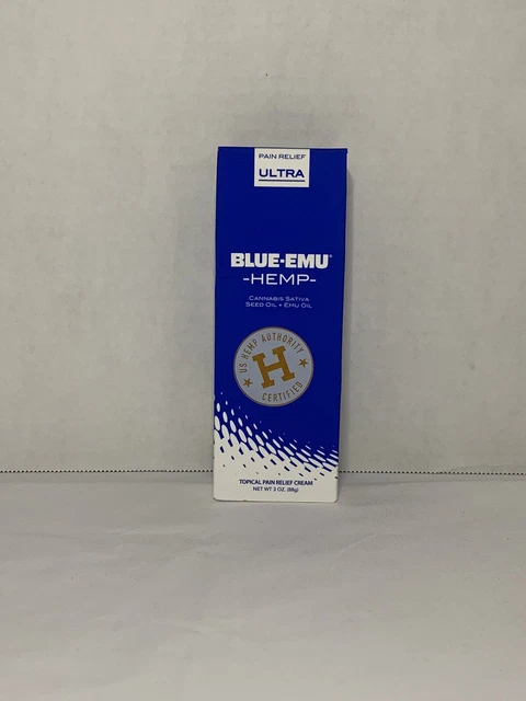 NEW Blue-Emu Hemp Cream Pain Relief - Muscle and Joint Maximum Support 3 oz
