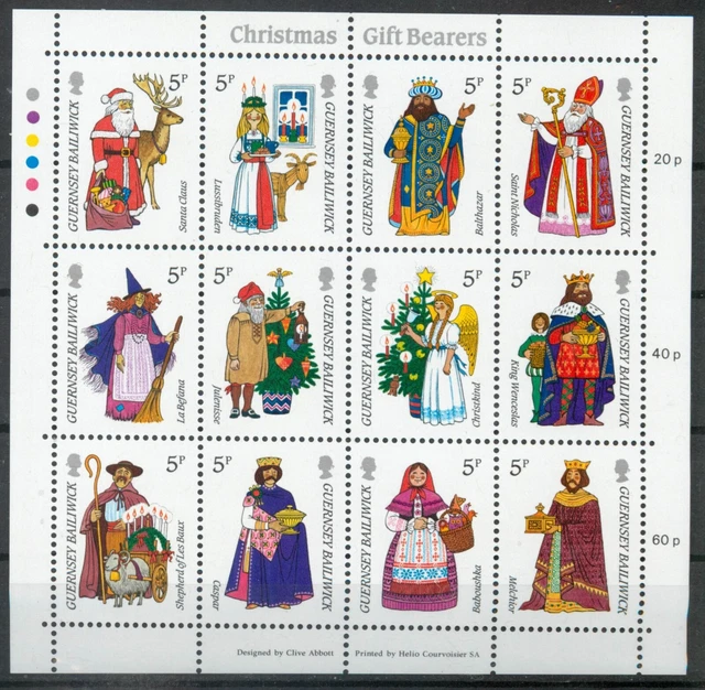 Guernsey 1985 Christmas: Gift Bearers MS sheet set SG 343-354 MNH mint B328