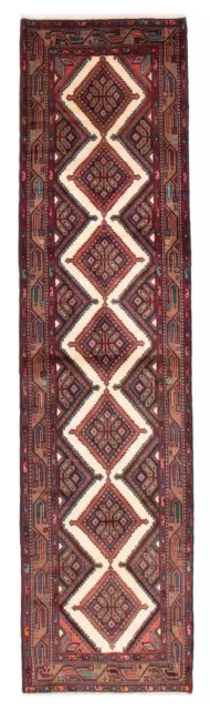 Traditional Hand-Knotted Geometric Carpet 2'8" x 10'4" Wool Area Rug