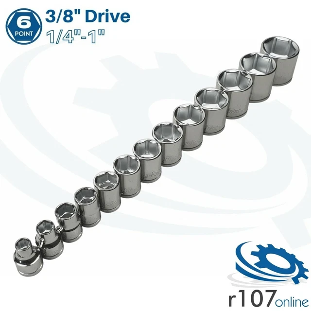 BLUE POINT 3/8& AF Imperial Socket Set 1/4"1" As sold by Snap On £56