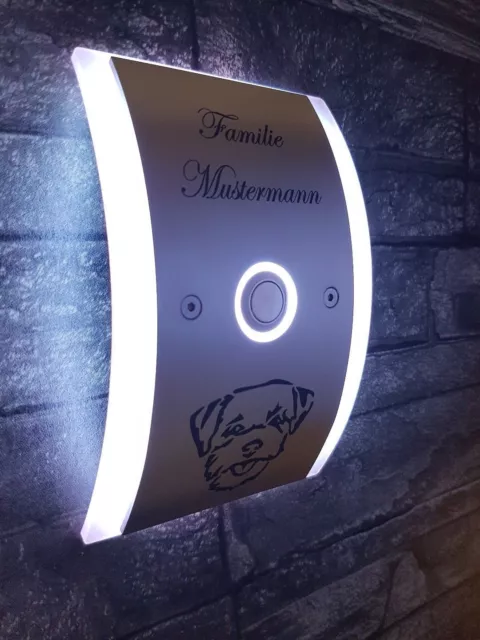 Design Edelstahl Aufputz Klingelplatte Klingel Türschild Türklingel Led Gravur.