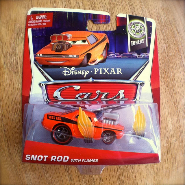 DISNEY PIXAR CARS SNOT ROD WITH FLAMES on 2013 TUNERS THEME CARD