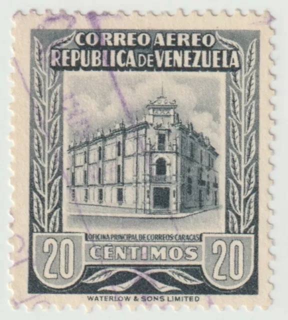 1955 Venezuela - Airmail - Caracas Post Office "REPUBLICA" - 20 C Stamp