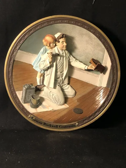 Vintage Norman Rockwell Centennial “THE PAINTER “ 3D Plate