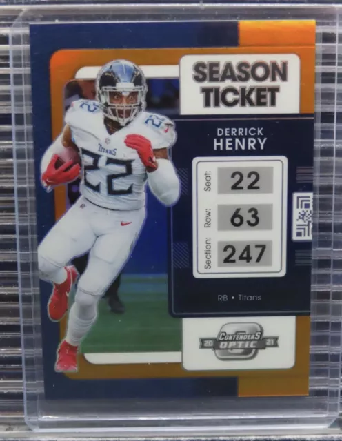 2021 Contenders Optic Derrick Henry Orange Prizm Season Ticket #35/50 Rare 💎🔥