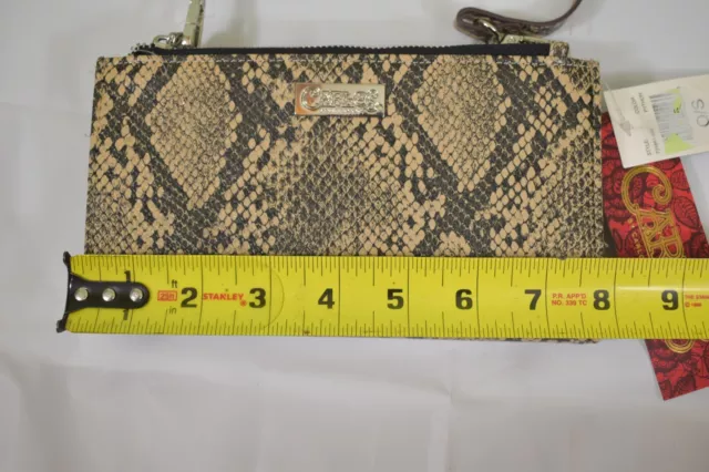 CARLOS SANTANA Snakeskin WRISTLET WALLET Purse Crossbody NWT 3