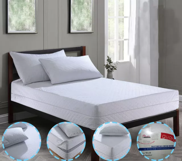 Luxury Diamond Mattress Topper Single Double King Size Cover Bed Protector Cover