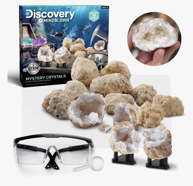 Discovery Kids Toy Mystery Crystals Geode Excavation Kit 14pc