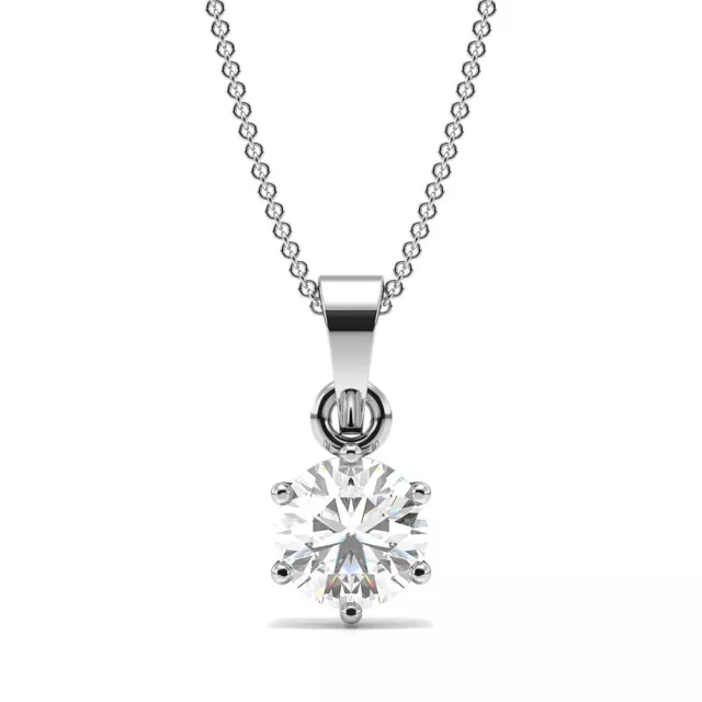 1/3ct I1/HI Natural Round Diamond Platinum Solitaire Diamond Pendant Necklace