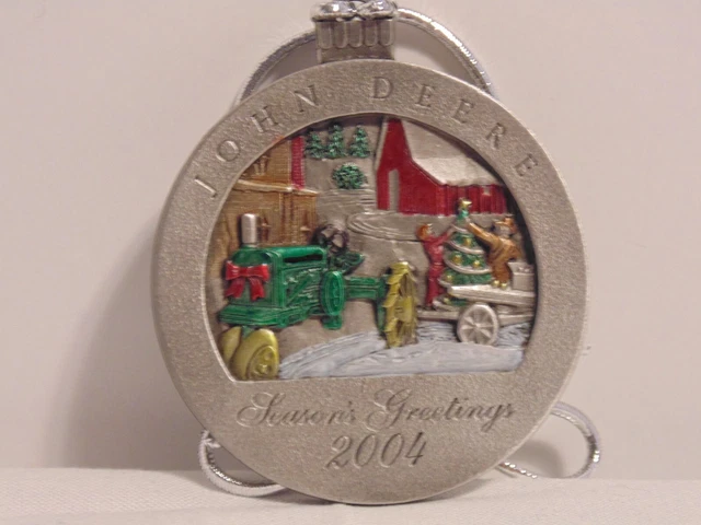 2004 John Deere Pewter Christmas Ornament Model GP Tractor #9 Made in USA