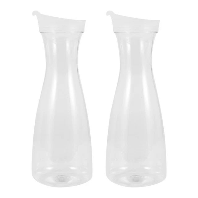 Caraffe D'Acqua nel Plastica da 2 Pezzi da 1 Litro con Coperchi un Linguett D9X3
