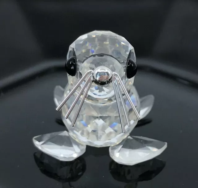 SWAROVSKI Crystal Baby Seal with Black Whiskers, Kingdoms of Ice and Snow.